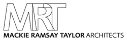 a black Mackie Ramsay Taylor Architects logo in a white background